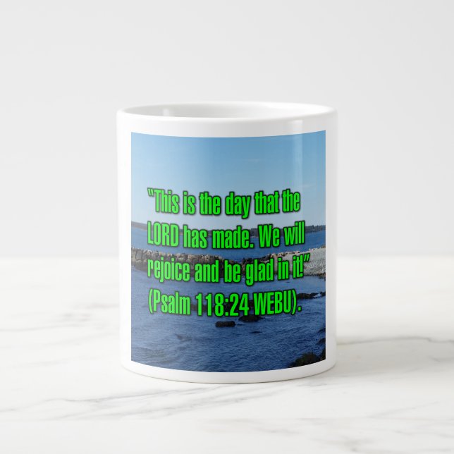 Psalm 118:24 WEBU Mug Jumbo-Tasse (Vorderseite)