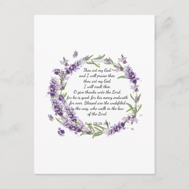 Psalm 118: 28 -119:1 postkarte (Vorderseite)