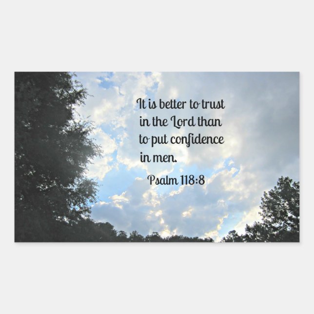 Psalm 118:8 rechteckiger aufkleber (Vorderseite)
