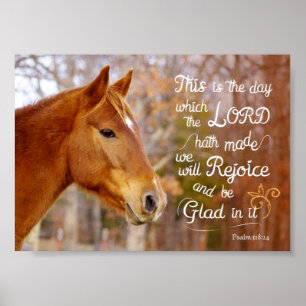 Psalm 118 Bibelverse Kastanienhorse Poster