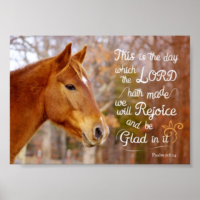 Psalm 118 Bibelverse Kastanienhorse Poster (Vorne)