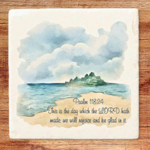 Psalm 118 Ein Tag zum Freuen Wolken und Strand Sze Steinuntersetzer