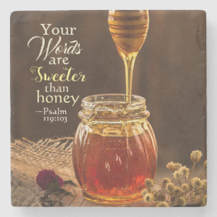 Psalm-119:103 sind Ihre Wörter süßer als Honig Steinuntersetzer