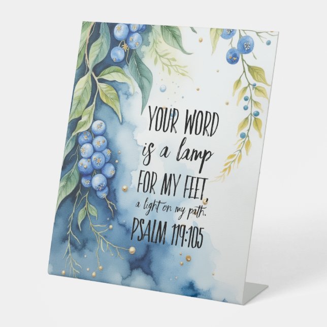 Psalm 119:105 Christliche Verse auf Bild Sockelschild (Vorderseite)