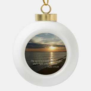 Psalm 119:105 Dein Wort ist eine Lampe Keramik Kugel-Ornament