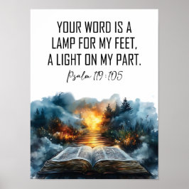 Psalm 119:105 Dein Wort ist eine Lampe Poster