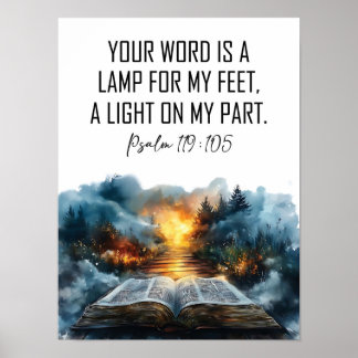 Psalm 119:105 Dein Wort ist eine Lampe Poster