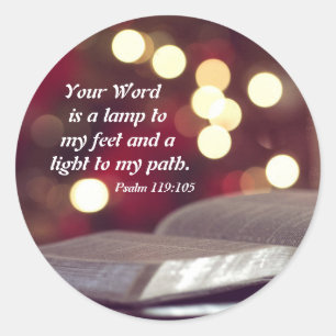 Psalm 119:105 Dein Wort ist eine Lampe zu meinem F Runder Aufkleber