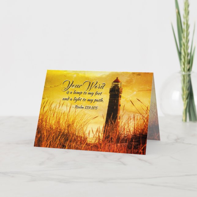 Psalm 119:105 Dein Wort ist eine Lampe zu meinen F Karte (Vorderseite)