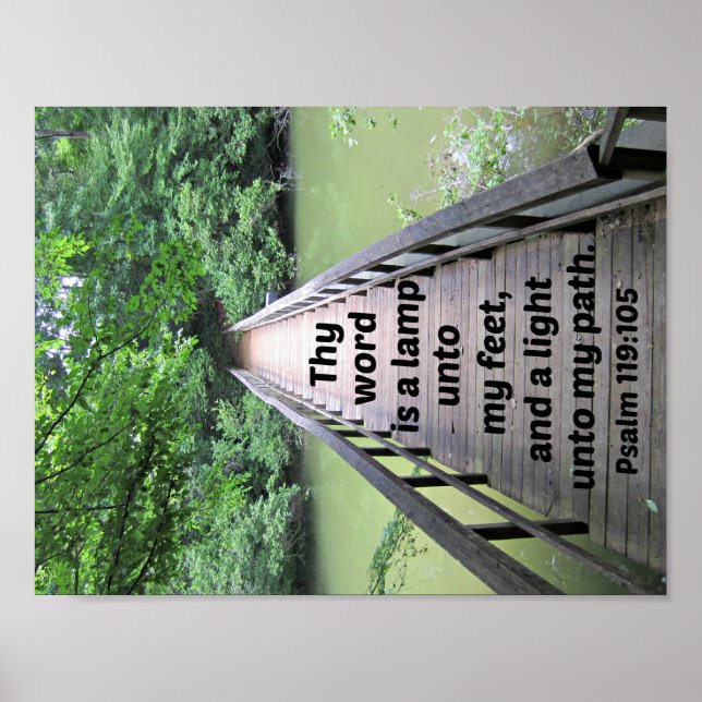 Psalm 119:105 Dein Wort ist eine Lampe zu meinen F Poster (Vorne)