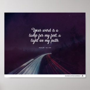 Psalm-119:105 - Ihr Wort ist eine Lampe zu meinen Poster