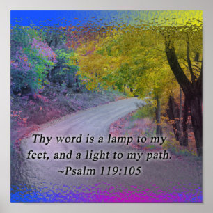 PSALM 119:105 PFAD FÜR GERAHMTE DRUCKBEWUSSTSLIGHT POSTER