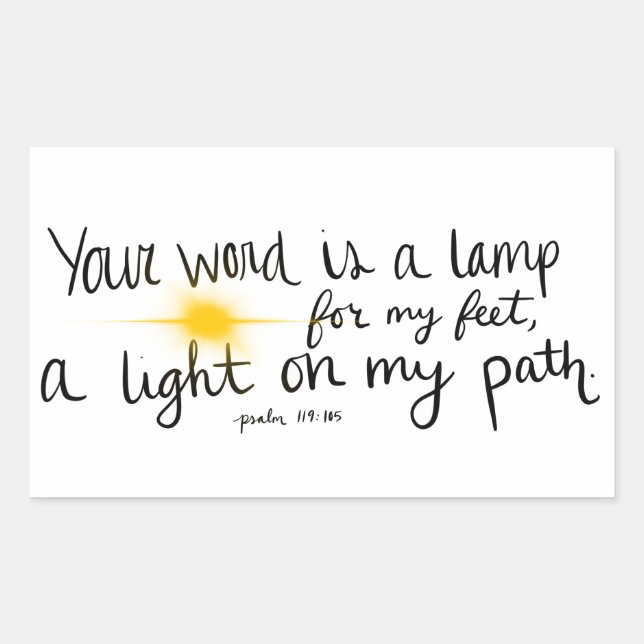 Psalm 119:105 rechteckiger aufkleber (Vorderseite)