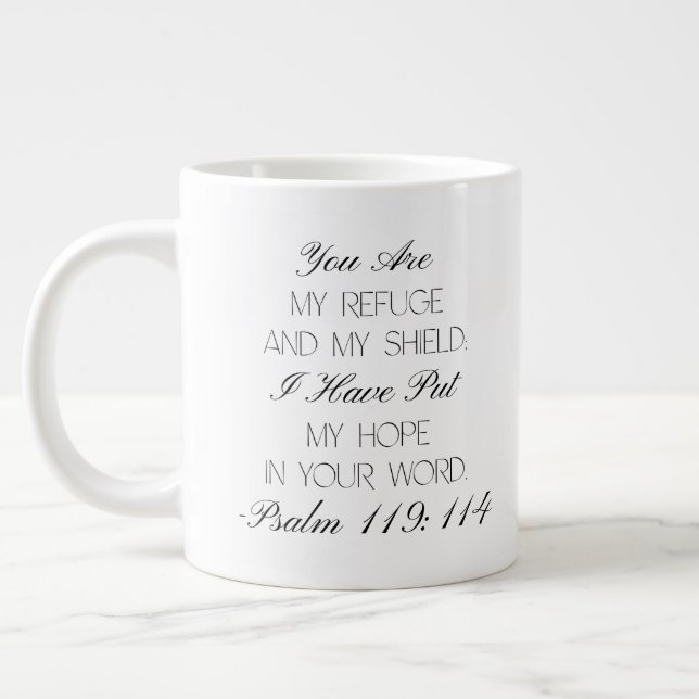 Psalm 119:114 Hoffnung Bibelvers Tasse (Links)