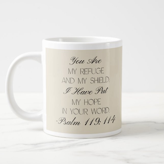 Psalm 119:114 Hoffnung Bibelvers Tasse (Links)