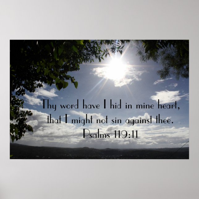 Psalm 119:11 Bibelverse-Poster Poster (Vorne)