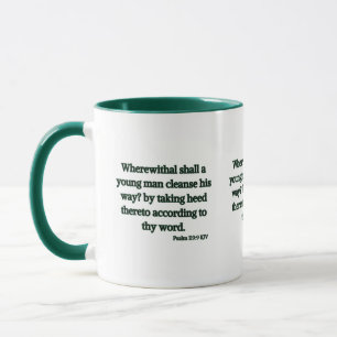 Psalm 119:9 KJV Bibelschrift Zwei-Tone-Tasse Tasse