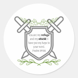 Psalm 119 Zuflucht und Schild Runder Aufkleber