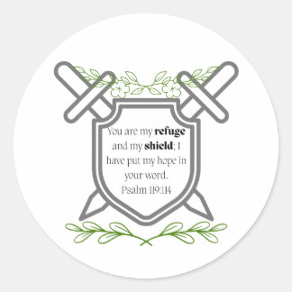 Psalm 119 Zuflucht und Schild Runder Aufkleber