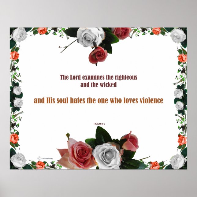 Psalm 11:5, Keine Gewalt Poster (Vorne)