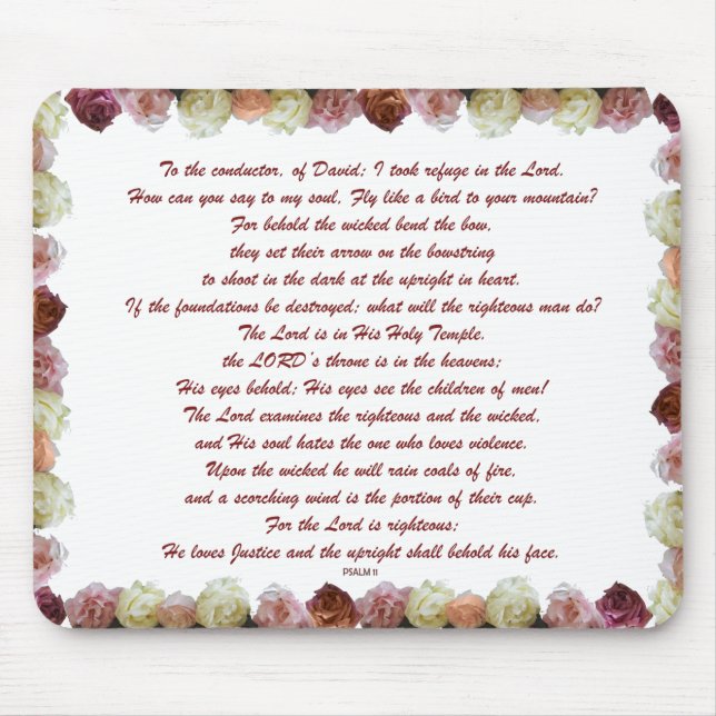 Psalm 11 Bibelkunst - Vertrauen in den Herrn Mousepad (Vorne)