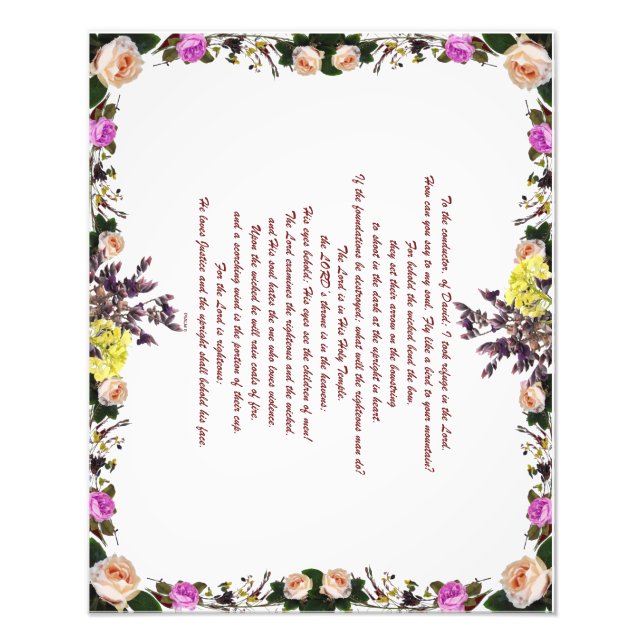 Psalm 11, Fliegen wie ein Vogel auf den Berg, Fotodruck (Vorne)