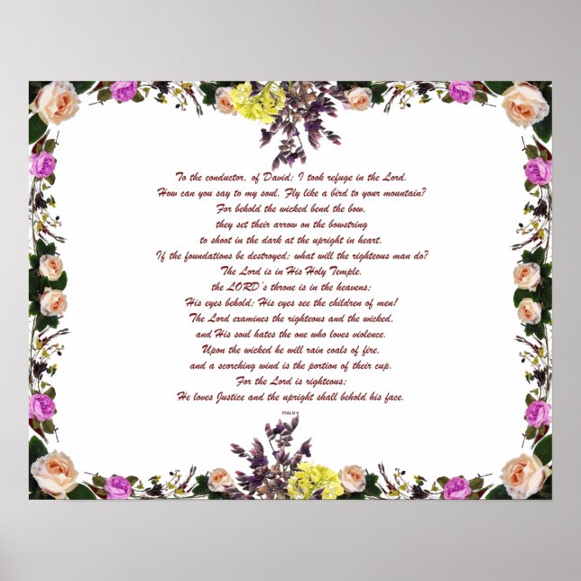 Psalm 11, Fliegen wie ein Vogel auf den Berg, Poster (Vorne)