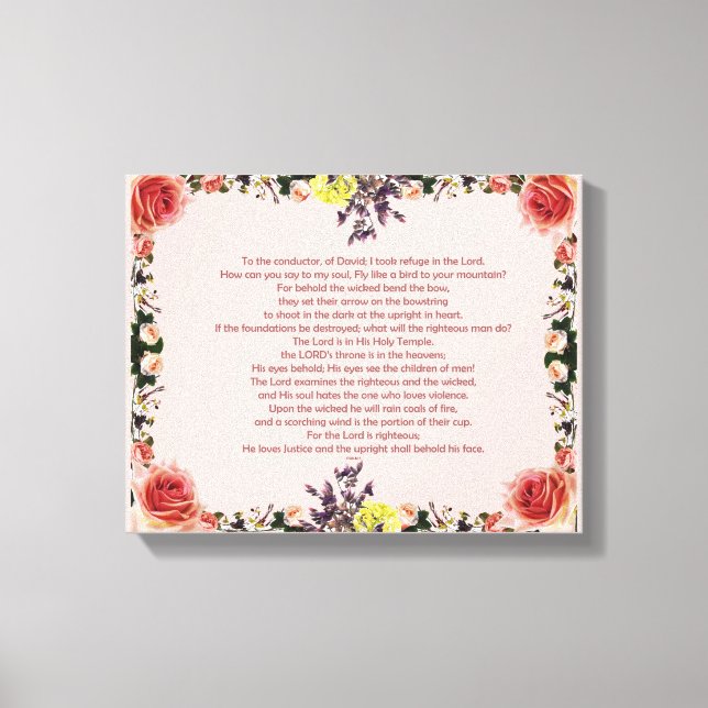 Psalm 11, Für den Dirigenten, von David; Leinwanddruck (Vorderseite)