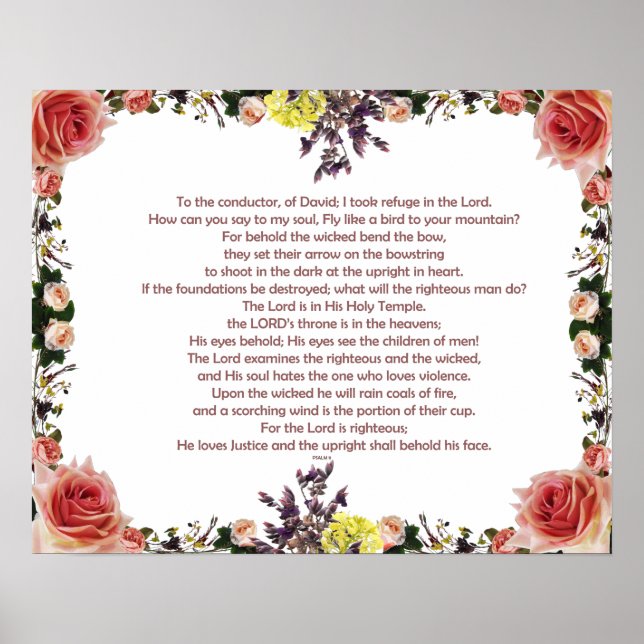 Psalm 11, Für den Dirigenten, von David; Poster (Vorne)