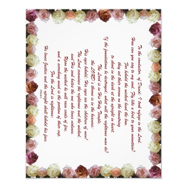 Psalm 11, Schrift, Bibelverse, Fotodruck (Vorne)