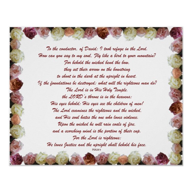 Psalm 11, Schrift, Bibelverse, Poster (Vorderseite)