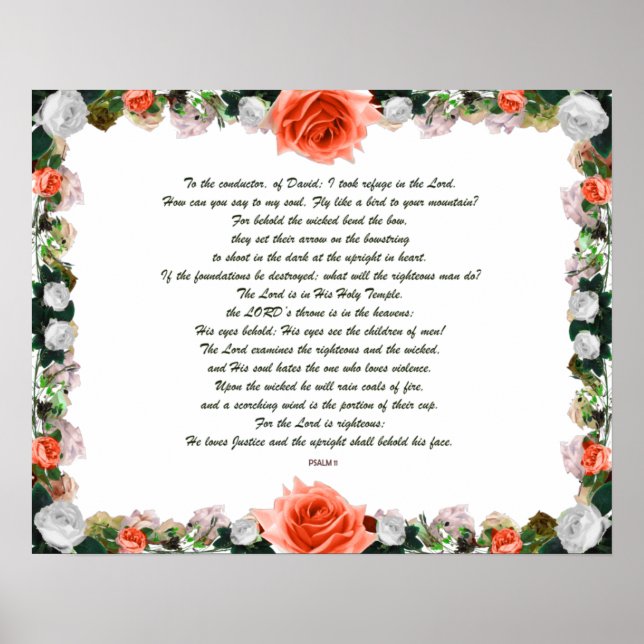 Psalm 11 Scripture Art - Göttliche Gerechtigkeit u Poster (Vorne)