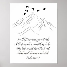 Psalm 121:1-2 Ich werde meine Augen, Schrift, erhe Poster