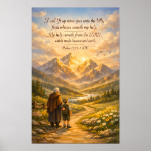 Psalm 121:1-2 KJV-Schriftplakat Christliche Kuns Poster