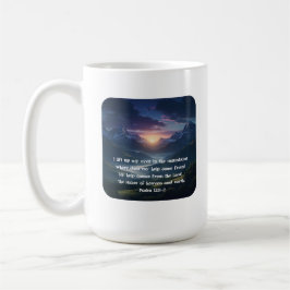 Psalm 121:1-2 mountain sunrise Christian Faith Kaffeetasse