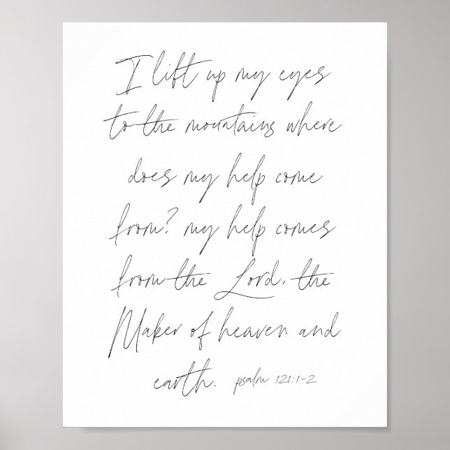 Psalm 121:1-2 Script Poster (Vorne)