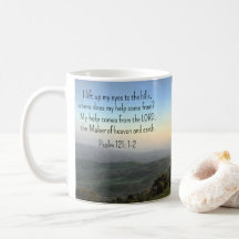 Psalm 121:1-2 * Tasse * Ich hebe meine Augen auf