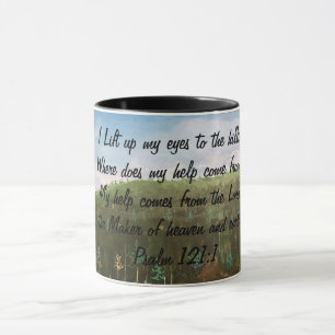Psalm 121:1 Kunsthandwerk Tasse