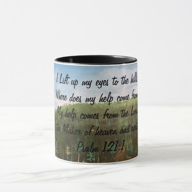 Psalm 121:1 Kunsthandwerk Tasse (Zentrum)