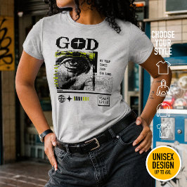 Psalm 121:2 Neon-Lime Auge Gottes CRT-Glitch-Art T-Shirt