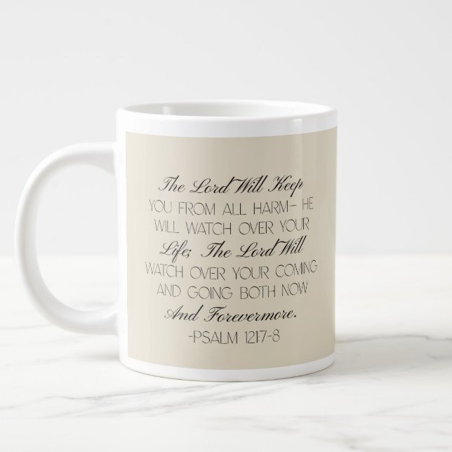 Psalm 121:7-8 Hoffnung Bibelvers Tasse (Links)