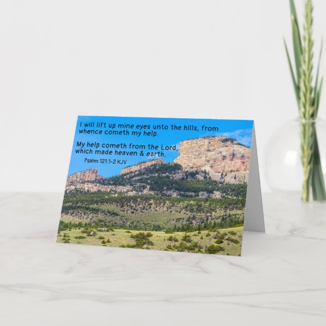 Psalm 121 Faith Get Well Care Beileid Note Card Dankeskarte (Vorderseite)