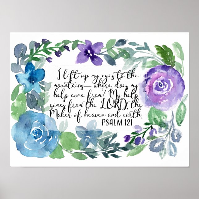 Psalm 121 Ich hebe meine Augen auf Poster (Vorne)