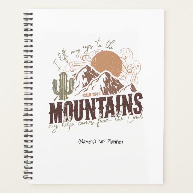 Psalm 123 Personalisierte Christliche IVF/Unfrucht Planer (Vorderseite)