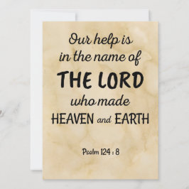 Psalm 124:8 auf einer Bibelkarte Feiertagskarte