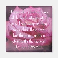 Psalm 126:5-6 Bibelverse-Rose-Magnet