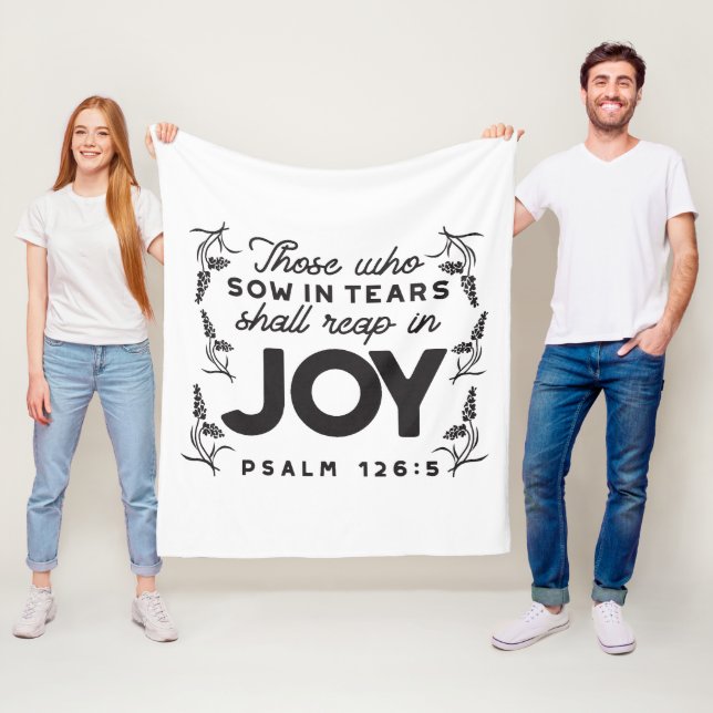 Psalm 126:5 Scripture Typography – Reap in Joy Fleecedecke (Beispiel)