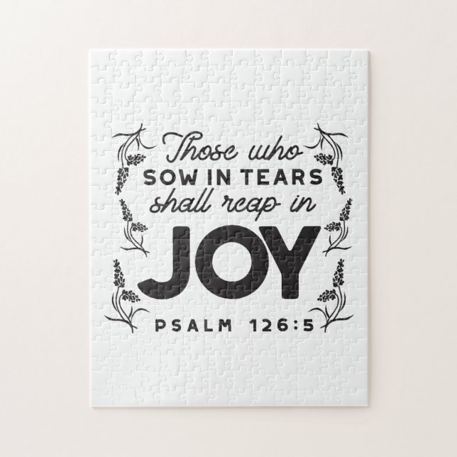 Psalm 126:5 Scripture Typography – Reap in Joy Puzzle (Vertikal)