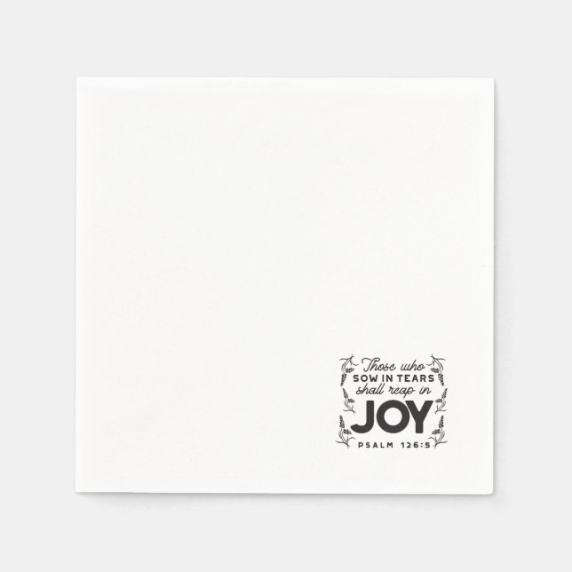 Psalm 126:5 Scripture Typography – Reap in Joy Serviette (Vorderseite)