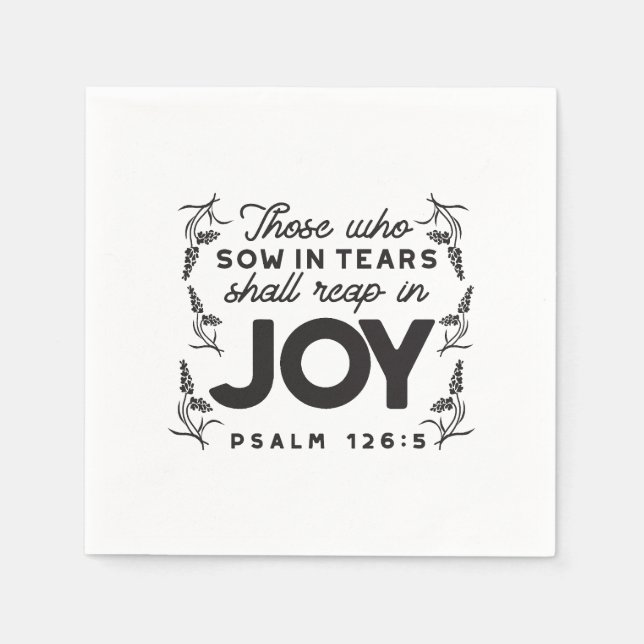 Psalm 126:5 Scripture Typography – Reap in Joy Serviette (Vorderseite)